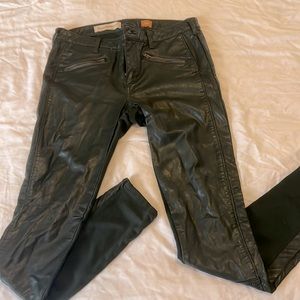 Green pleather Pants